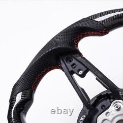 Real carbon fiber Flat Customized Sport Universal Steering Wheel For TT TTS R8
