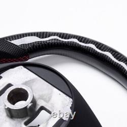 Real carbon fiber Sport No Heated LED Steering Wheel for Tesla Model X/S 2012-20