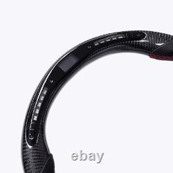 Real carbon fiber Sport No Heated LED Steering Wheel for Tesla Model X/S 2012-20