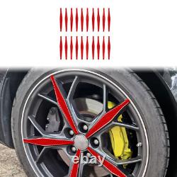 Red Carbon Fiber Car Wheel Hub Decorative Trim Strip For Corvette C8 20-24