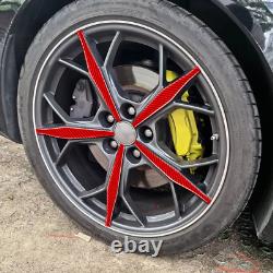Red Carbon Fiber Car Wheel Hub Decorative Trim Strip For Corvette C8 20-24