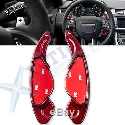 Red Carbon Fiber Steering Wheel Paddle Shifter Extensions For Land Rover 10-16
