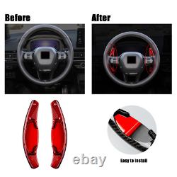 Red Carbon Fiber Steering Wheel Shifter Paddle For Honda Civic Sport 2022-2023