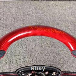 Red Carbon Fiber black Alcantara shift paddles Steering Wheel For Dodge Charger