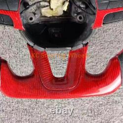 Red Carbon Fiber black Alcantara shift paddles Steering Wheel For Dodge Charger