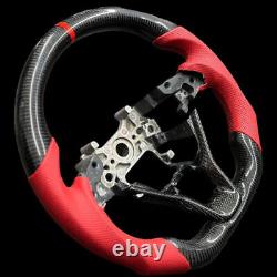 Red Leather Carbon Fiber Steering Wheel Fits For Honda Accord 10th 2018-2022