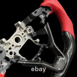 Red Leather Carbon Fiber Steering Wheel Fits For Honda Accord 10th 2018-2022