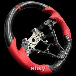 Red Leather Carbon Fiber Steering Wheel Fits For Honda Accord 10th 2018-2022