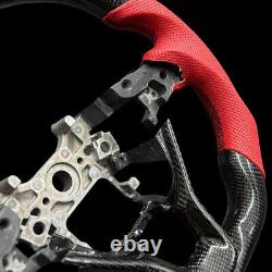 Red Leather Carbon Fiber Steering Wheel Fits For Honda Accord 10th 2018-2022