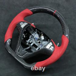 Red Leather Real Carbon Fiber Steering Wheel For Hyundai Genesis Coupe 2010-2016