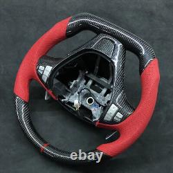 Red Leather Real Carbon Fiber Steering Wheel For Hyundai Genesis Coupe 2010-2016