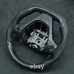 Red Leather Real Carbon Fiber Steering Wheel For Hyundai Genesis Coupe 2010-2016