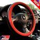 Red Premium 3D Carbon Fiber Leather Steering Wheel Cover Protector Slip-On JDM X