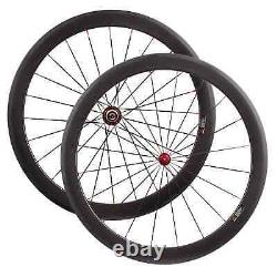 Road Bicycle Carbon Fiber Wheelset Depth 50mm U Shape Width 25mm Tubuless