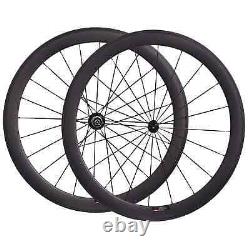 Road Bicycle Carbon Fiber Wheelset Depth 50mm U Shape Width 25mm Tubuless