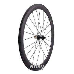 Road Bicycle Carbon Fiber Wheelset Depth 50mm U Shape Width 25mm Tubuless