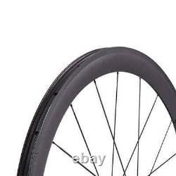 Road Bicycle Carbon Fiber Wheelset Depth 50mm U Shape Width 25mm Tubuless