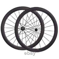 Road Bicycle Carbon Fiber Wheelset Depth 50mm U Shape Width 25mm Tubuless