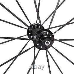 Road Bike Carbon Fiber Racing Wheelset 88mm Clincher Tubular Bicycle Wheels