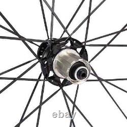 Road Bike Carbon Fiber Racing Wheelset 88mm Clincher Tubular Bicycle Wheels