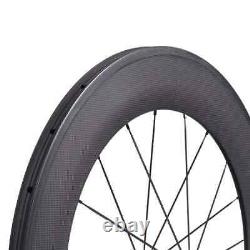 Road Bike Carbon Fiber Racing Wheelset 88mm Clincher Tubular Bicycle Wheels