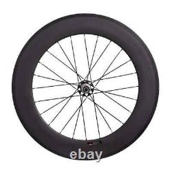 Road Bike Carbon Fiber Racing Wheelset 88mm Clincher Tubular Bicycle Wheels