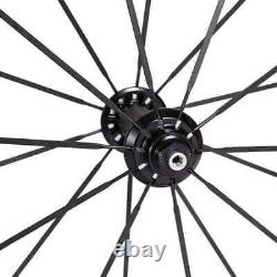 Road Bike Carbon Fiber Racing Wheelset 88mm Clincher Tubular Bicycle Wheels