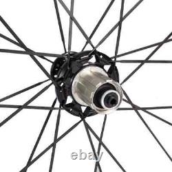 Road Bike Carbon Fiber Racing Wheelset 88mm Clincher Tubular Bicycle Wheels