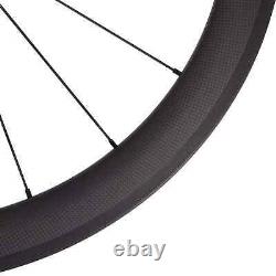 Road Bike Carbon Fiber Wheels Depth 50mm U Shape Tubuless Bicycle Wheelset