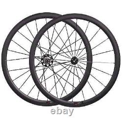 Road Bike Carbon Fiber Wheelset Straight Pull Hub Depth 38mm Width 25mm Tubuless