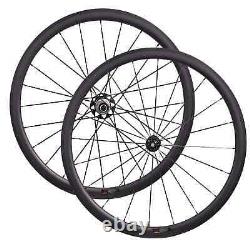 Road Bike Carbon Fiber Wheelset Straight Pull Hub Depth 38mm Width 25mm Tubuless