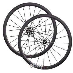 Road Bike Carbon Fiber Wheelset Straight Pull Hub Depth 38mm Width 25mm Tubuless