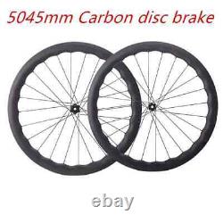 Road Bike Wheelset Wave Ring Carbon Fiber Wheels 700C Disc Brake Center Lock
