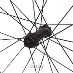 Road Bike Wheelset Wave Ring Carbon Fiber Wheels 700C Disc Brake Center Lock