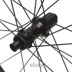 Road Bike Wheelset Wave Ring Carbon Fiber Wheels 700C Disc Brake Center Lock