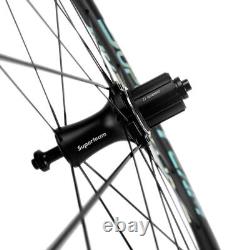 SUPERTEAM 38mm Clincher Carbon Wheelset 25mm Width Road Bike Wheels V Brake UD