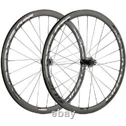 SUPERTEAM Disc Brake Clincher Carbon Wheel 38mm Road Bicycke Wheelset 3K Matte