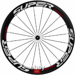 SUPERTEAM Road Bike Wheels 50mm Carbon Fiber Wheelset Clincher Bicycle Wheelset