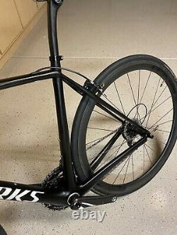 SUPER CLEAN! Specialized Sworks Tarmac SRAM RED 56cm 56 With Carbon Wheels Black