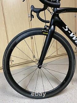 SUPER CLEAN! Specialized Sworks Tarmac SRAM RED 56cm 56 With Carbon Wheels Black