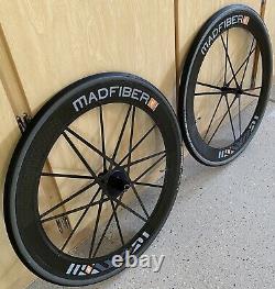 SUPER RARE/CLEAN! Mad Fiber Wheels 60mm/66mm Carbon Wheelset Madfiber CLINCHER