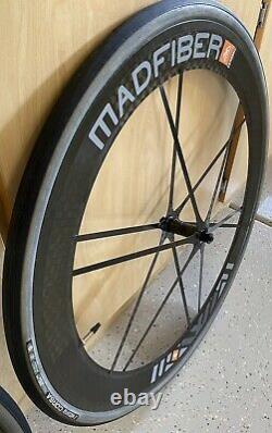 SUPER RARE/CLEAN! Mad Fiber Wheels 60mm/66mm Carbon Wheelset Madfiber CLINCHER