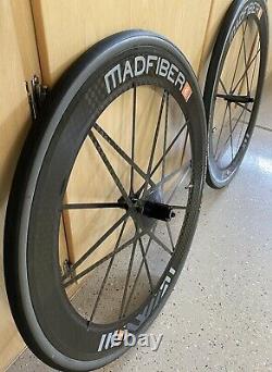 SUPER RARE/CLEAN! Mad Fiber Wheels 60mm/66mm Carbon Wheelset Madfiber CLINCHER