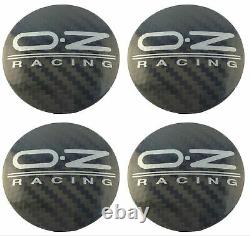 Set 4 OZ Black Carbon Fiber M595 Wheel Center Caps PA66M15 62mm 81310436 New