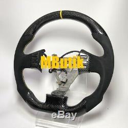 Sport flat bottom carbon fiber Alcantara steering wheel Infiniti G35 models