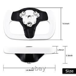 Steering Wheel For Tesla Model Y&3 2017-2023 withHeating Square Carbon Fiber