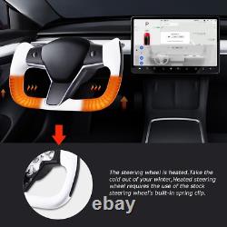 Steering Wheel For Tesla Model Y&3 2017-2023 withHeating Square Carbon Fiber