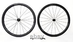 Stradalli Carbon Clincher Road Bicycle Wheelset Black Wide 40/50 27 Aero Pair