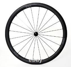 Stradalli Carbon Clincher Road Bicycle Wheelset Black Wide 40/50 27 Aero Pair