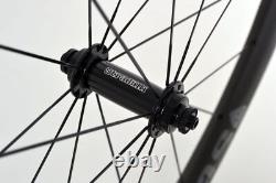 Stradalli Carbon Clincher Road Bicycle Wheelset Black Wide 40/50 27 Aero Pair